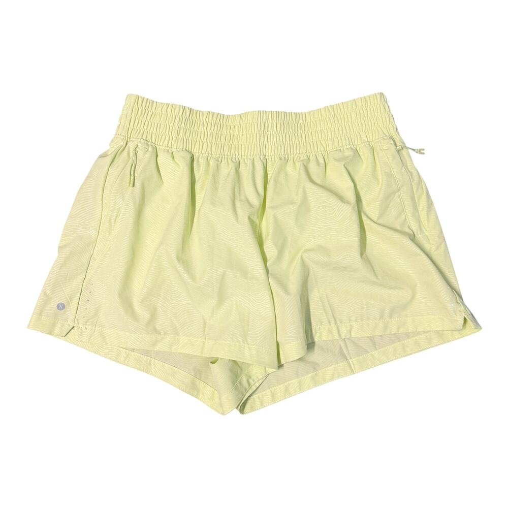 Layer 8 Qwick-Dry Smocked Running Shorts Light Yellow Size XL